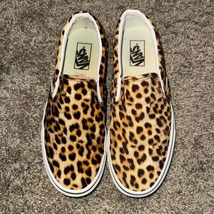 Vans Leopard Print Slip-On Sneakers